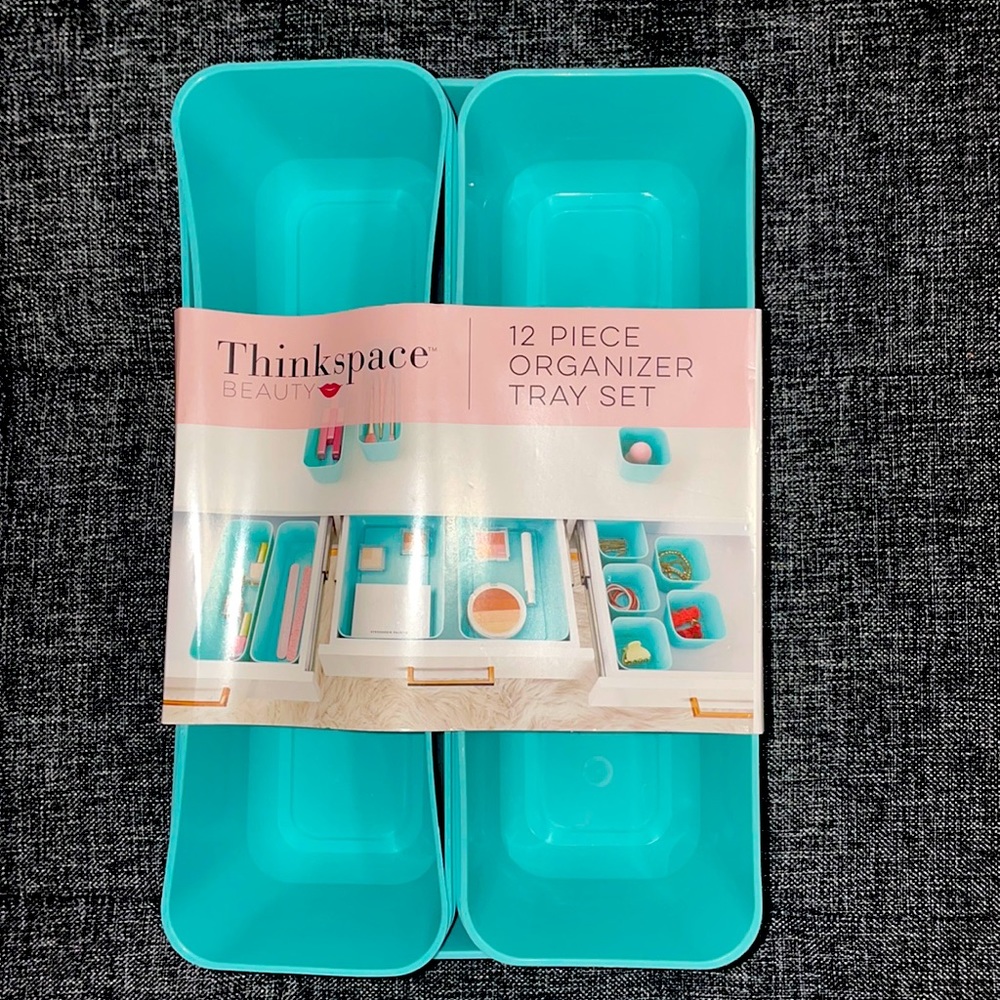 NEW Turquoise 12 PIECE ORGANIZER TRAY SET